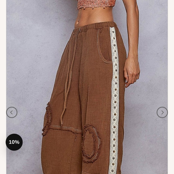 POL Clothing Double Gauze Jogger Pants With Studded Lace Trim
NWOT - Picture 5 of 11